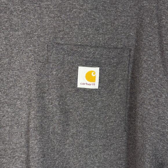 Carhartt 3X-Large Mens Tee-Shirt Loose Fit Long Sleeve Pocket Stretch Dark Gray - Picture 2 of 7